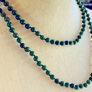Nephrite Jade 100+6mm Beaded 36” Long Necklace